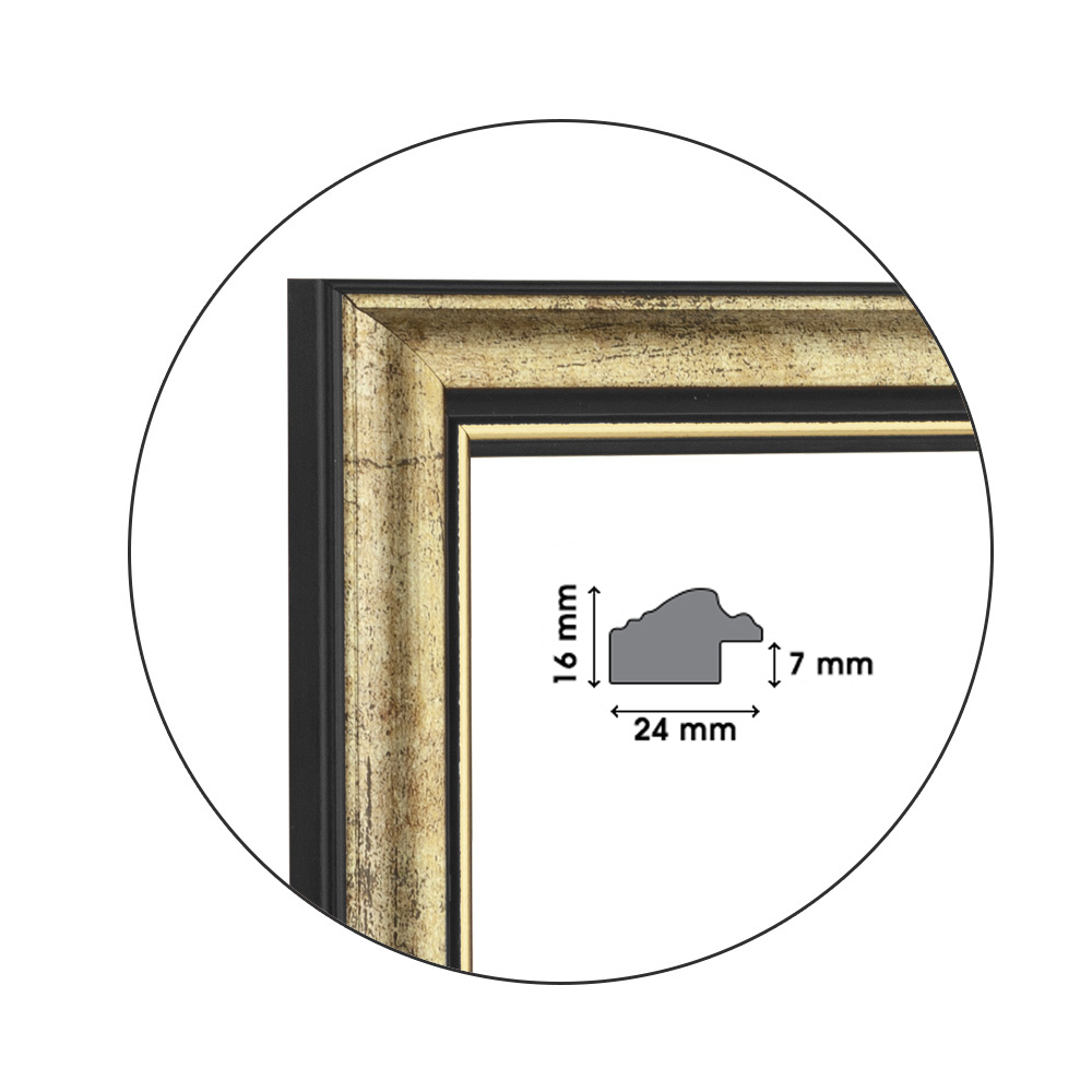 Ramă Silvery Black | 2,4 cm