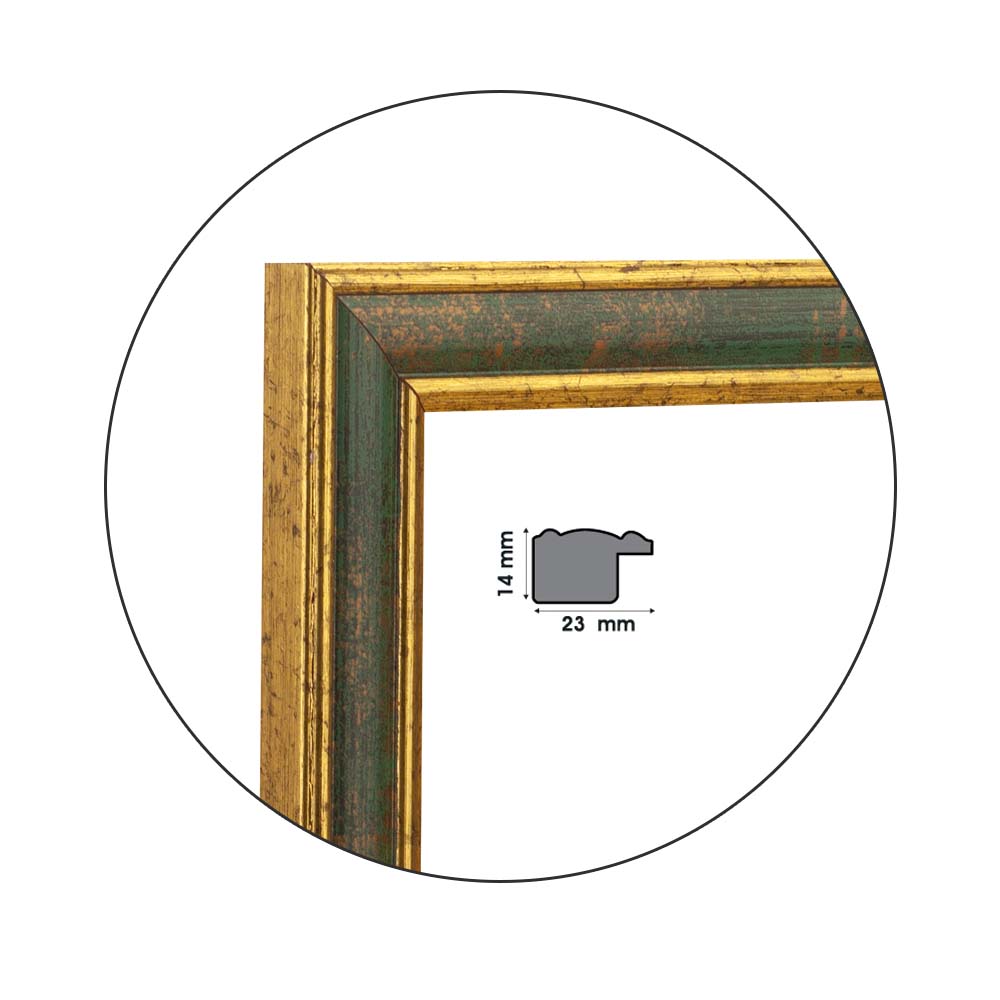 Ramă Verde Dorato | 2,3 cm