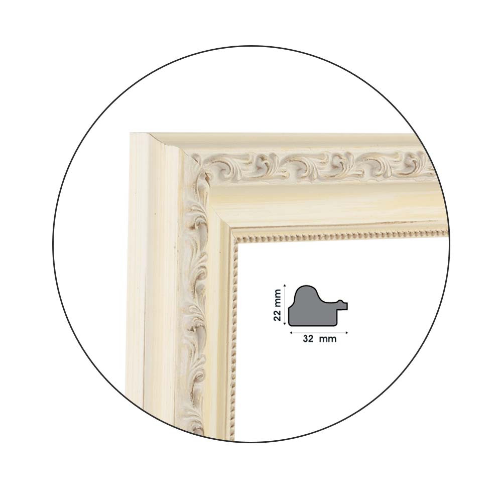 Ramă Barocco White | 3,2 cm