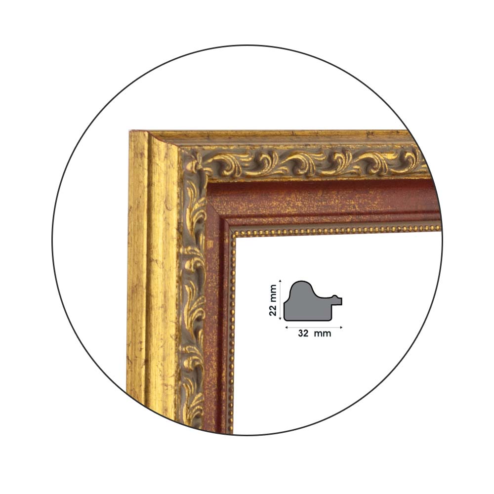Ramă Barocco Rosso | 3,2 cm
