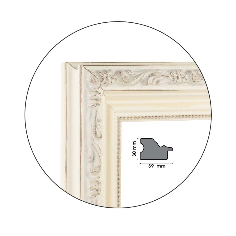 Ramă Barocco White | 3,9 cm