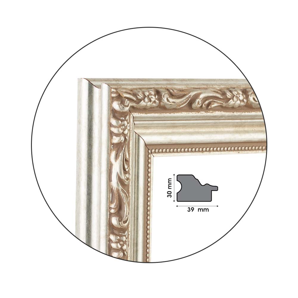 Ramă Barocco Silver | 3,9 cm