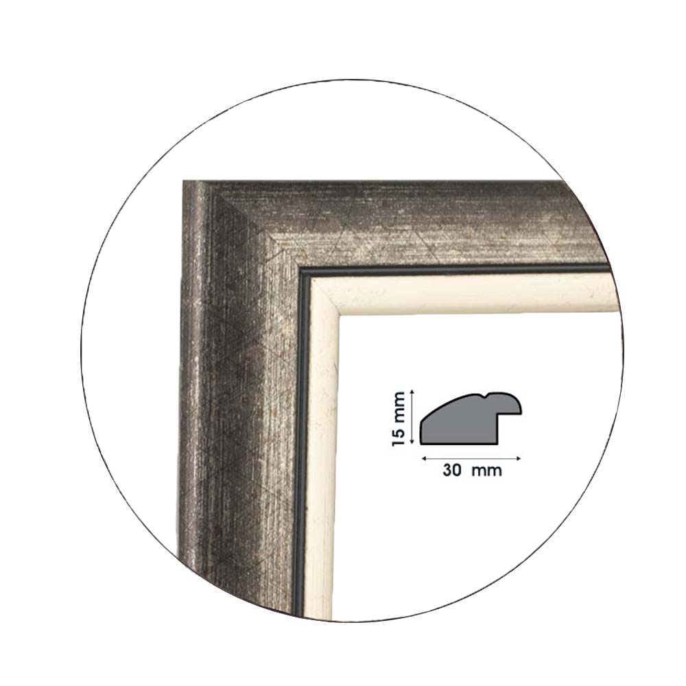 Ramă Grigiastro Silver | 3,0 cm