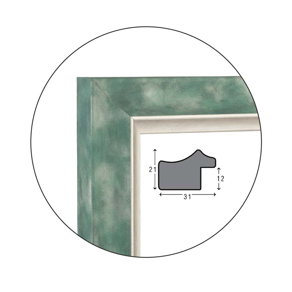 Ramă Fumoso Mint | 3,1 cm