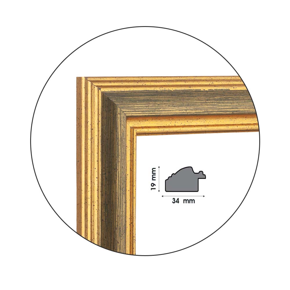 Ramă Smeraldo Gold | 3,4 cm