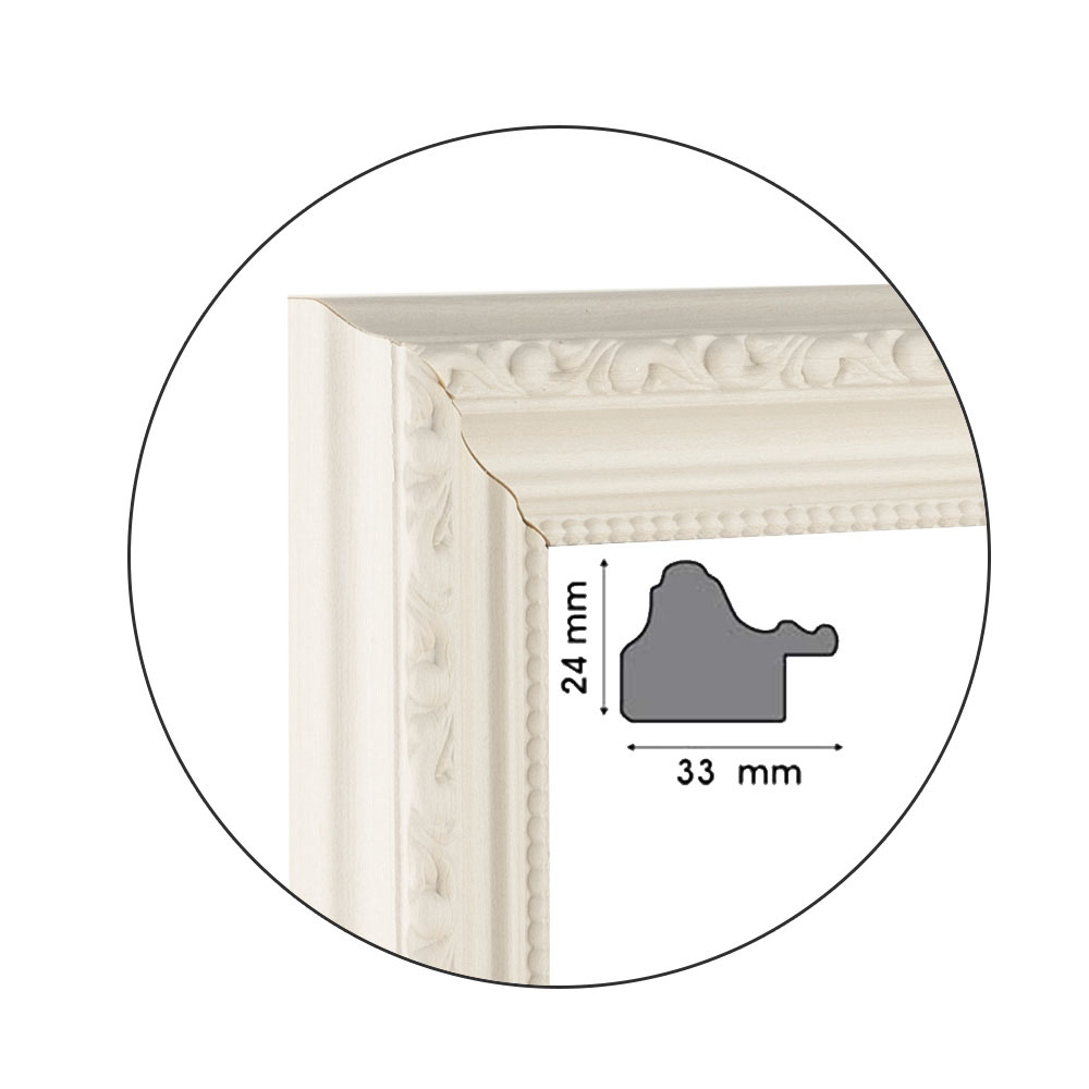 Ramă Barocco White | 3,3 cm