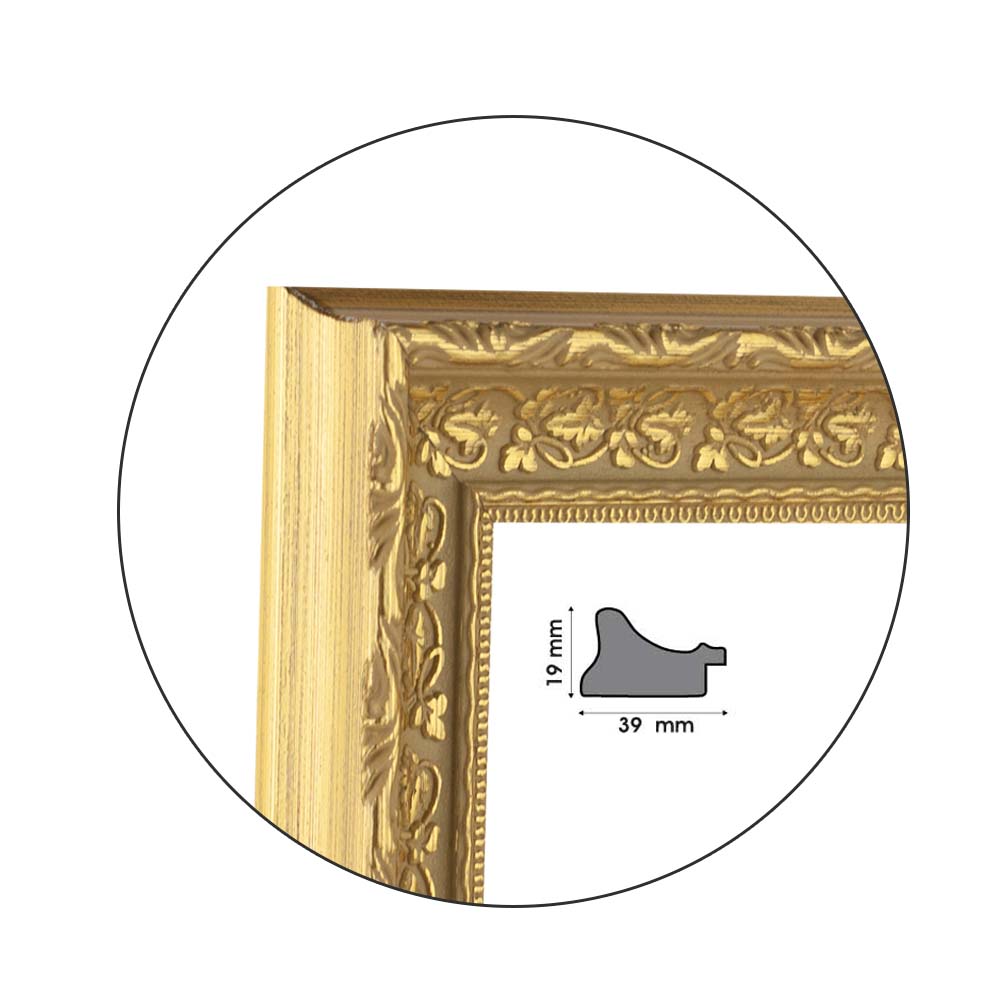 Ramă aurie pentru icoană cu decor baroc bogat