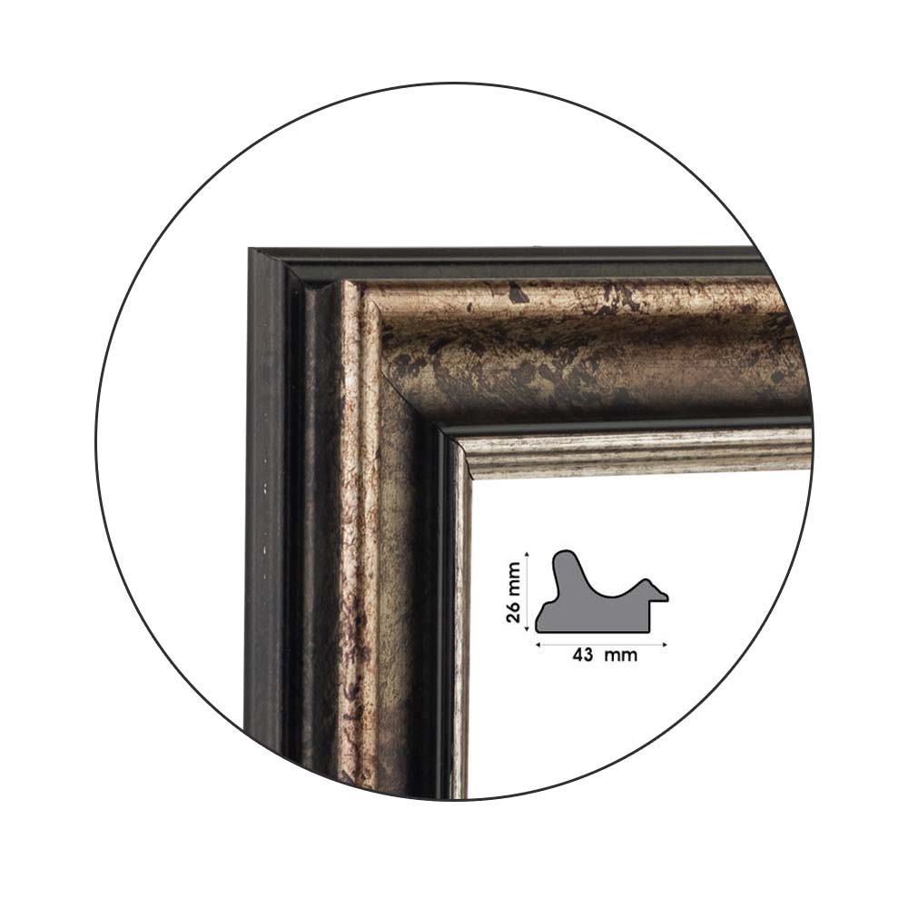 Ramă Smoky Silver | 4,3 cm