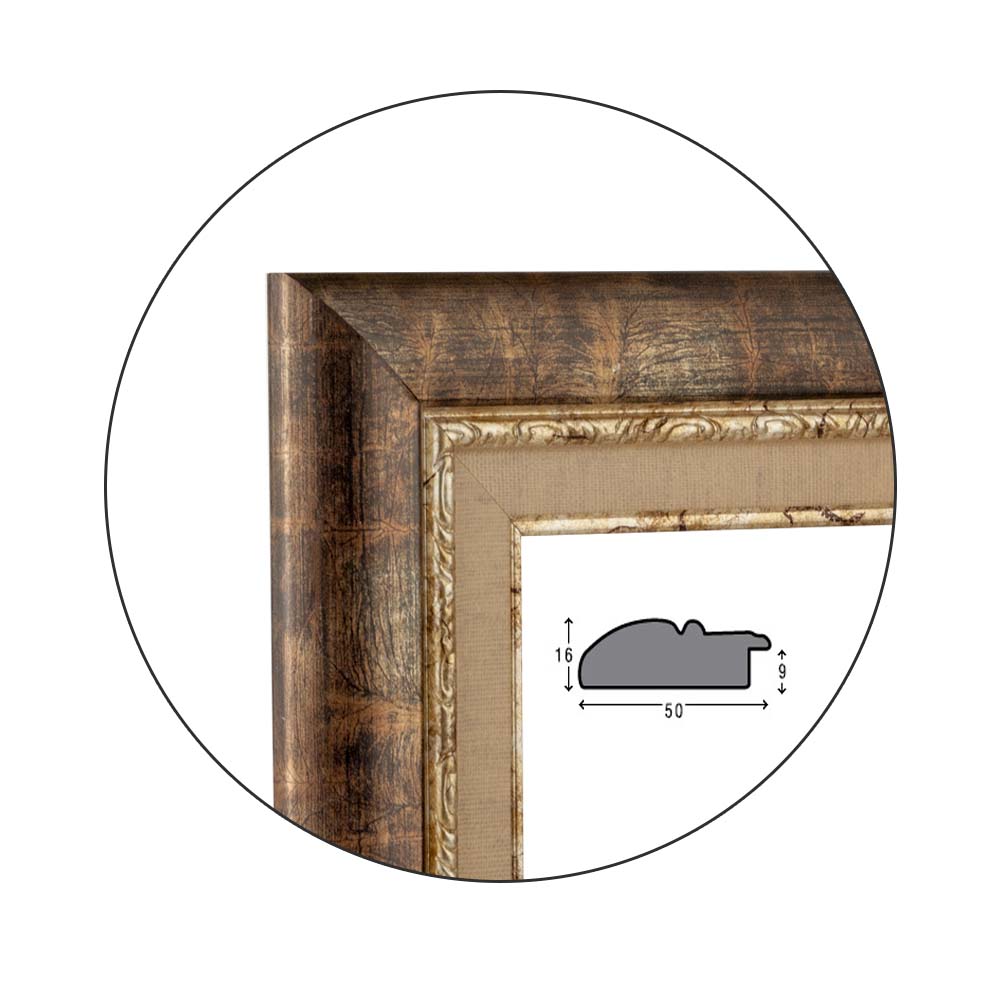 Ramă Marrone Plateado | 5,0 cm