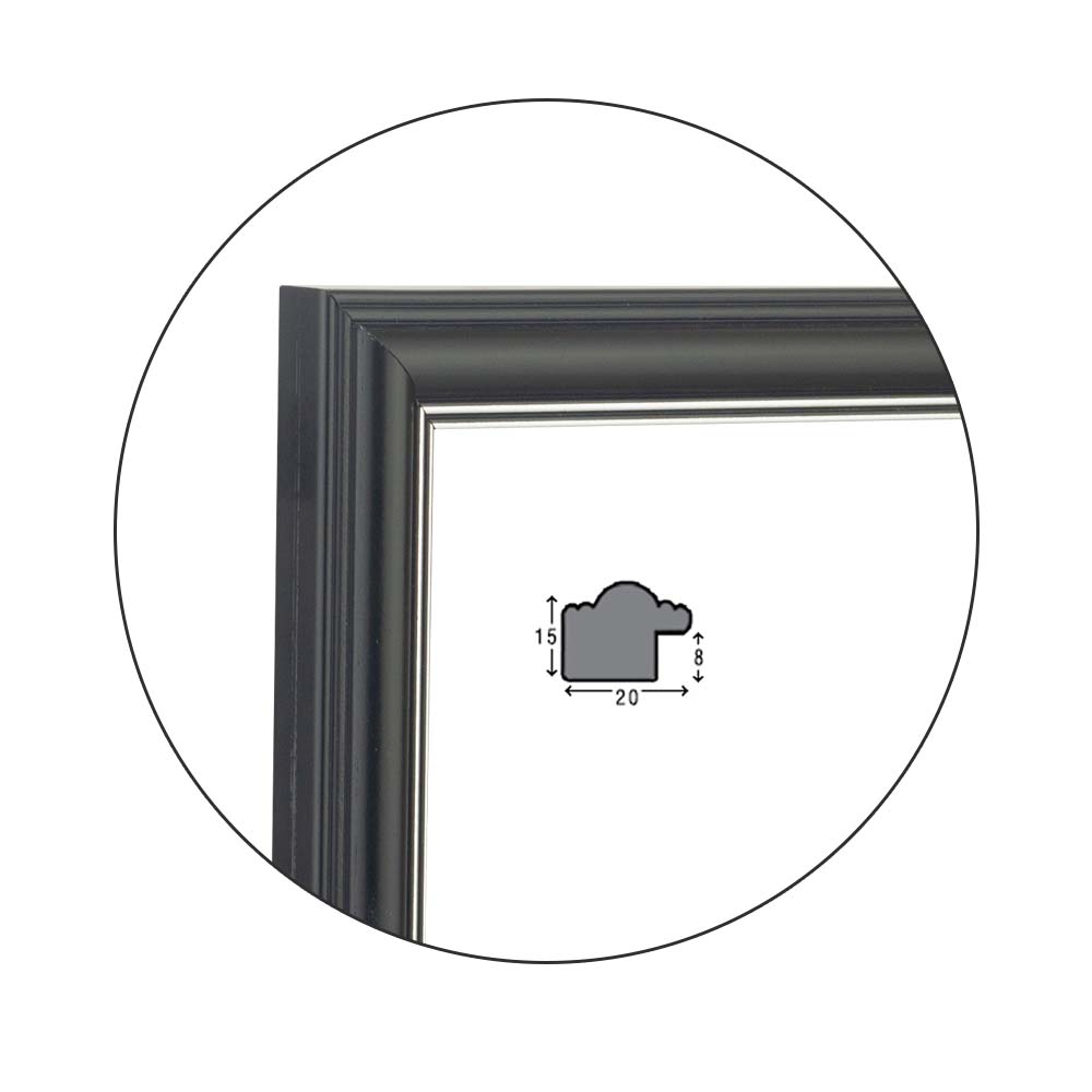 Ramă Nero Argentato | 2,0 cm